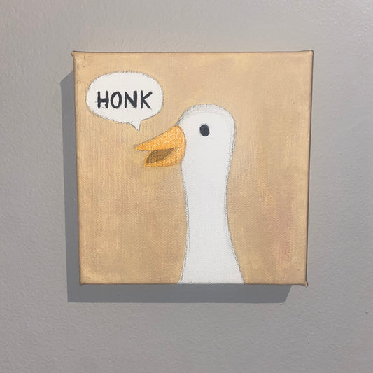 Custom painted decorative canvas "Goose"