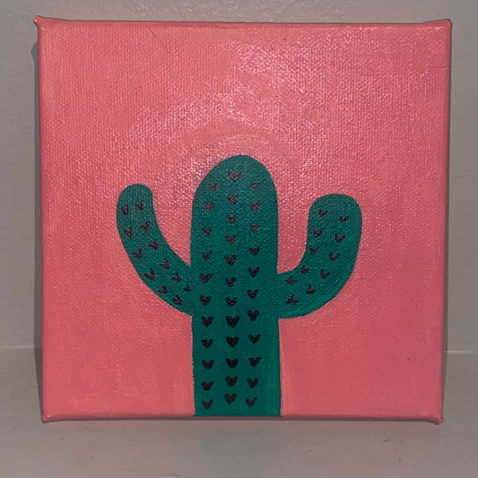 Custom painted decorative canvas "Cactus"