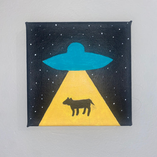 Custom painted decorative canvas "UFO"